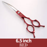 Fenice Professional symetrical handle colorful 6.5 inch pet dog curved animal grooming scissors