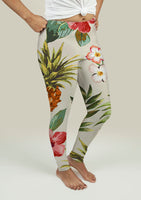 Leggings with Tropical flowers with pineapple