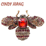 CINDY XIANG Rhinestone Bee Brooch Large Fashion Insect Pin Vintage Brooches For Women Winter Coat Jewelry High Quality