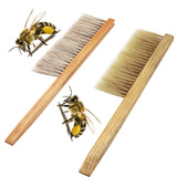 Beekeeping Tools Wood Honey Brush  Wasp bee Sweep Two Rows Of Horse Tail Hair New Bee Brush Beekeeping Equipment