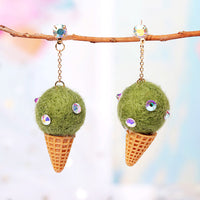 Cute Animal Bee Drop Earrings For Women Girls Kids Jewelry Korean Style 2020 Fashion Handmade Wool Long Chain Dangle Earring
