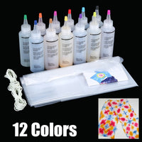 12pcs Tie Dye Kit Non-toxic DIY Garment Graffiti Fabric Textile Paint 120ml Colorful Clothing Tie Dye Kit Pigment Set