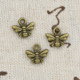 100pcs Charms Bee 10x11mm Antique Bronze Silver Color Plated Pendants Making DIY Handmade Tibetan Bronze Silver Color Jewelry