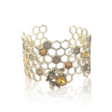 Fashion Bee Open Bracelet Creative Hollow Honeycomb Alloy Geometric Bracelet Charm Ladies Dress Accessories Jewelry Gifts