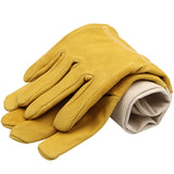 1 pair Beekeeping gloves Protective Sleeves breathable yellow mesh white sheepskin and cloth for Apiculture beekeeping gloves