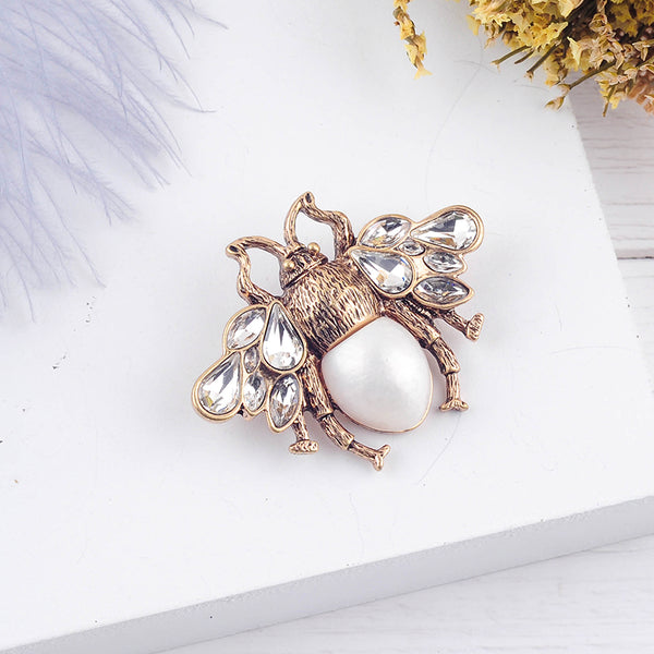 Star same pearl bee brooch fashion men&#39;s and women&#39;s banquet jewelry gifts