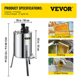 VEVOR Honey Extractor 2 3 4 Frame Manual Electric Stainless Steel Honeycomb Spinner Crank Honey Centrifuge Beekeeping Equipment