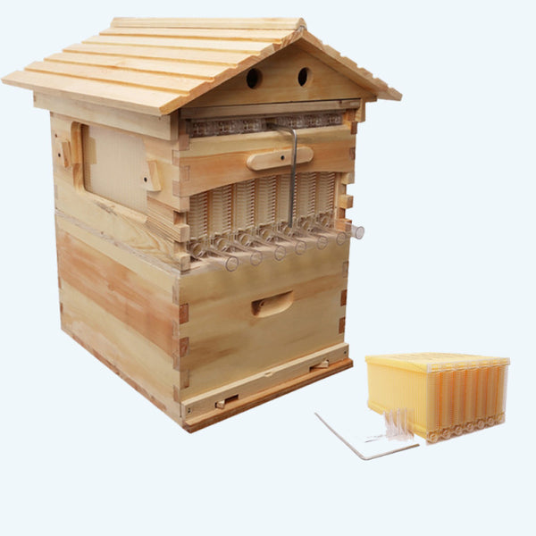 Automatic Wooden Bee Hive House Wooden Bees Box Beekeeping Equipment Beekeeper Tool for Bee Hive Supply 66*43*26cm High Quality