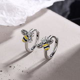 Temperament Cubic Zirconia Insect Bee Stud Earrings for Women Delicate Animal Crystal Earrings Jewelry Brincos Wholesale