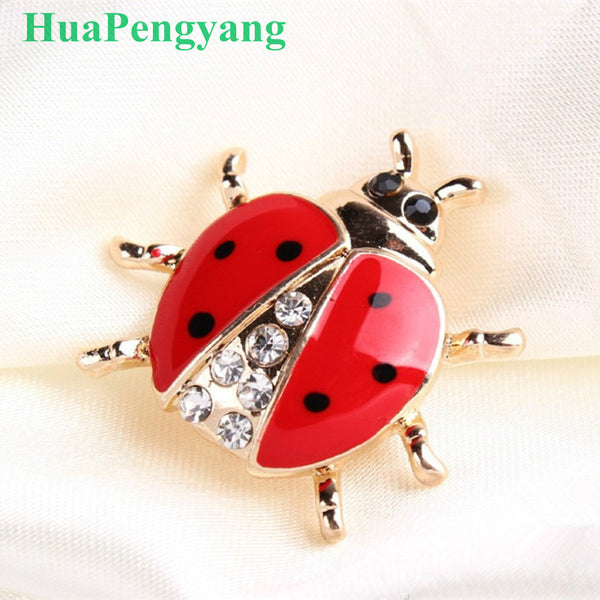 Exquisite fashion insect brooch series female cute little ladybug little bee brooch crystal rhinestone brooch brooch jewelry gif