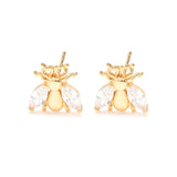 Korean Style Cute Insect Bee Daisy Flower Stud Earrings For Women Cubic Zirconia Animal Crystal Earring Girl Party Jewelry Gifts