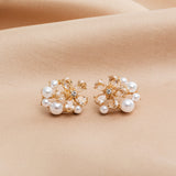 Korean New Exquisite Honey Bee Pearl Earrings Fashion Temperament Versatile Small Earrings Elegant Ladies Jewelry 2021 New