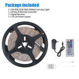 16.4 Feet Flexible 300 LED Light Strip 3258SMD, Color Changing, Includes 44 Key Remote, Perfect for Home Lighting, Kitchen, Bed, Bar, and Decor